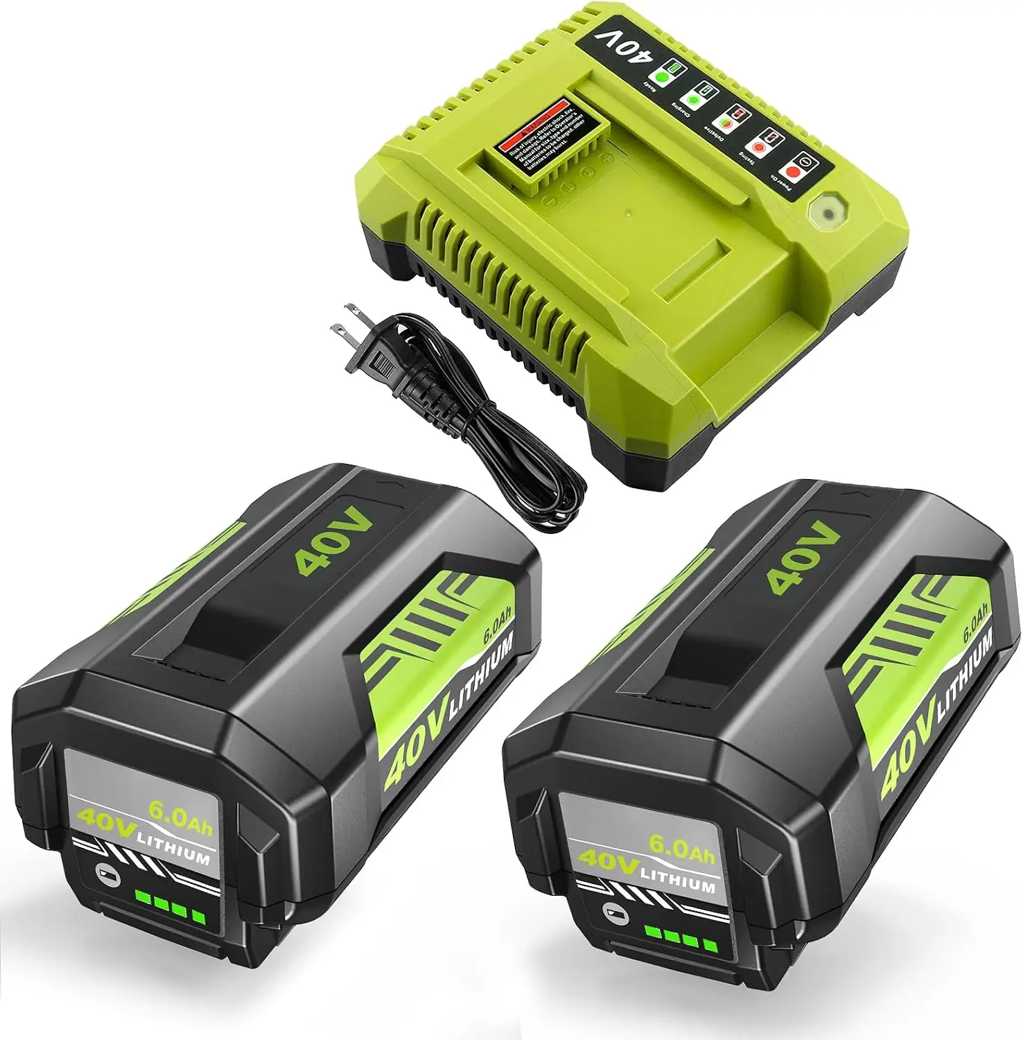 40V 6.0Ah Battery Charger Replacement Fit 40V Tools Compatible