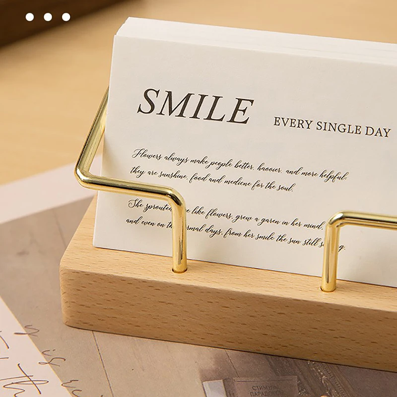 Organizer per porta biglietti da visita espositore per scrivania da ufficio accessori per bancone Memo ripiano da tavolo porta carte di credito in legno per la casa