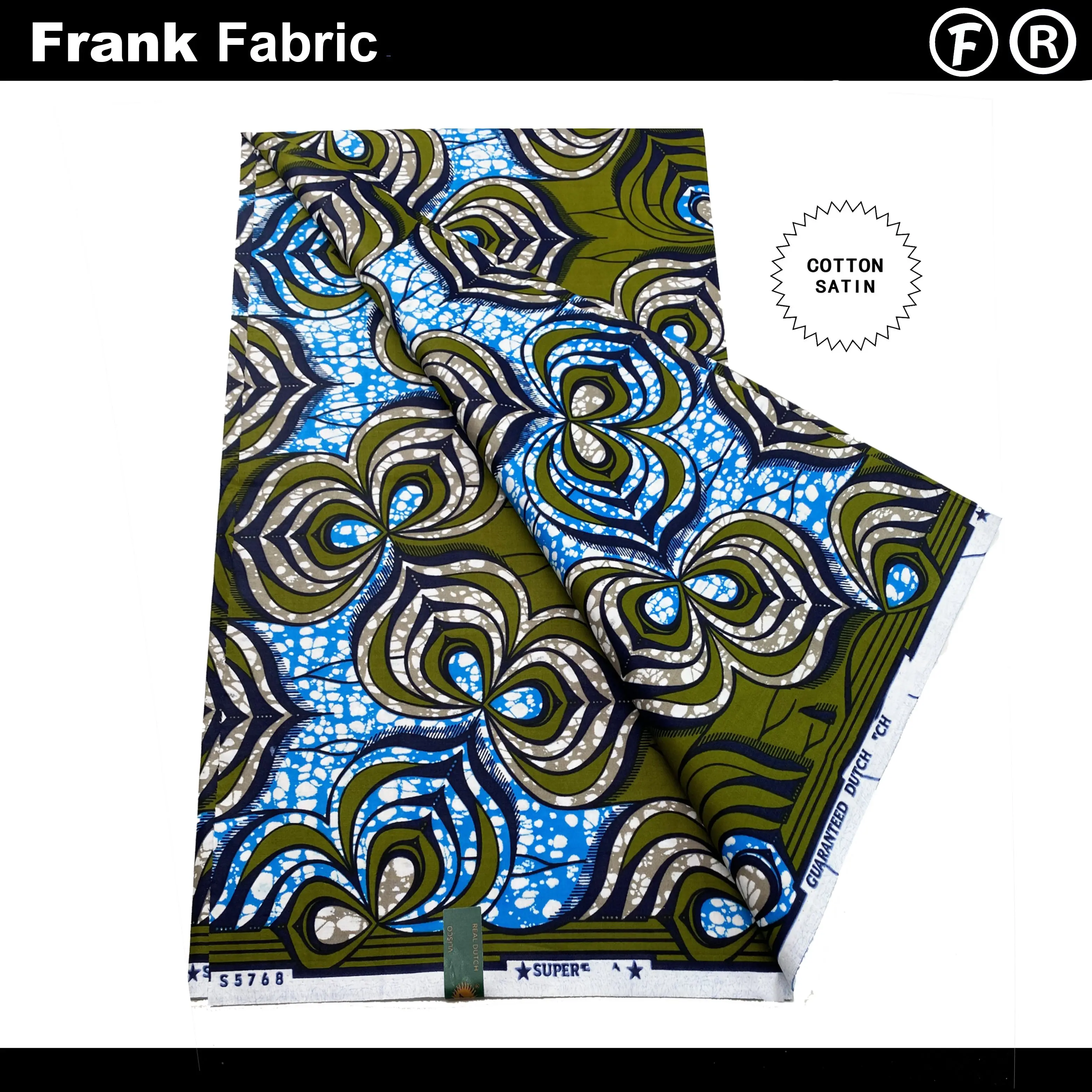 

Real Original Super Dutch African Wax Print Fabric 6 Yards Authentic Ankara Dye Cotton Fabric For Dress With QR Code VLS2508.012