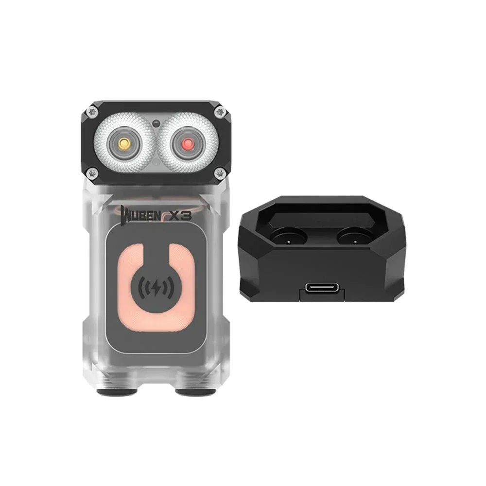 WUBEN X3 Lightok 700 Lumen Wireless Charging Swivel Head EDC Flashlight Red White Light Charging Box Outdoor Adventure Gift image 3