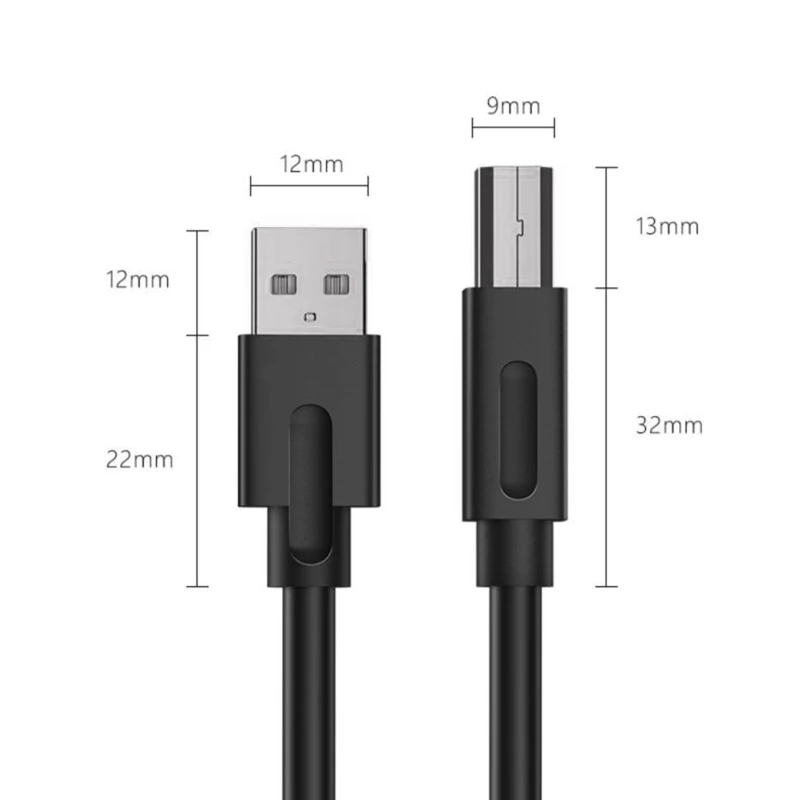 1 peça cabo usb de alta velocidade 2.0 a para b macho 1.35/2.7m para máquinas de fax/impressoras/scanners/máquinas tudo-em-um