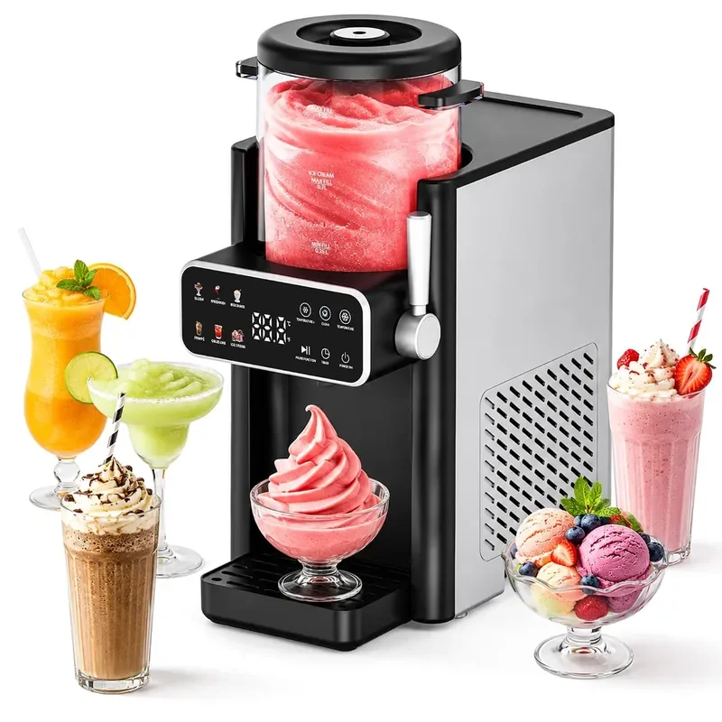 Slushie Machine for Home Ice Cream Maker 6 Presets No Ice Needed Black