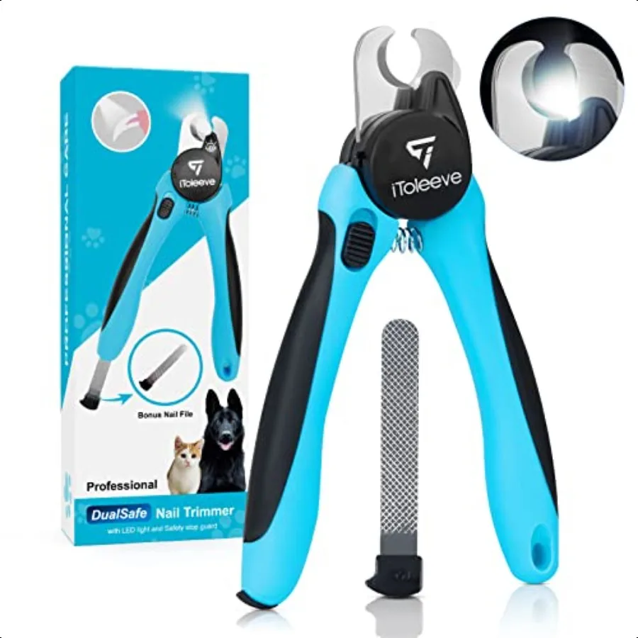 

LED Dog Nail Clipper with Light Illuminates Nails or Bloodline for Safe and Easy Trimmers Extra Sharp for Thick Nails Quick Sen