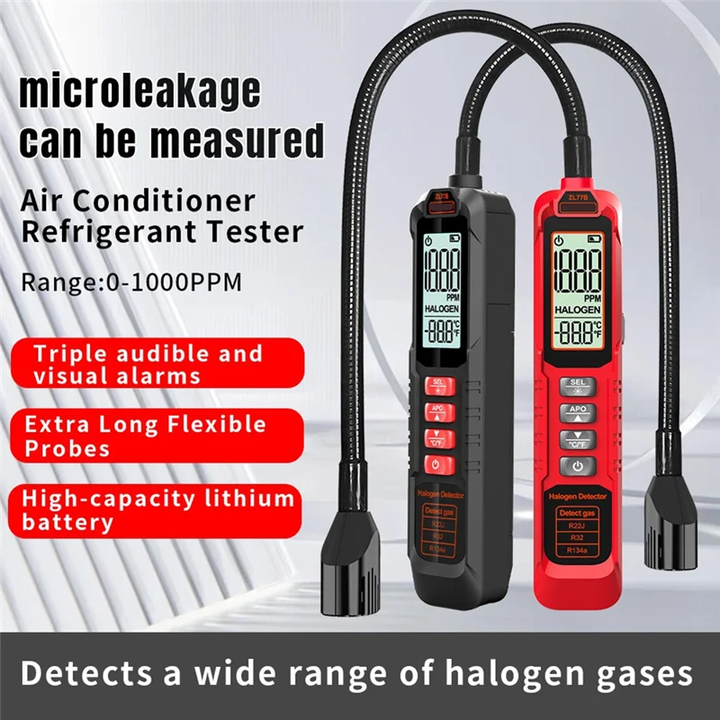 【Buy Now】Refrigerant Leak Detector 0-1000PPM Air Conditioning HVAC Refrigerant Leak Detector CFC HFC HCFC HC HFO Tester