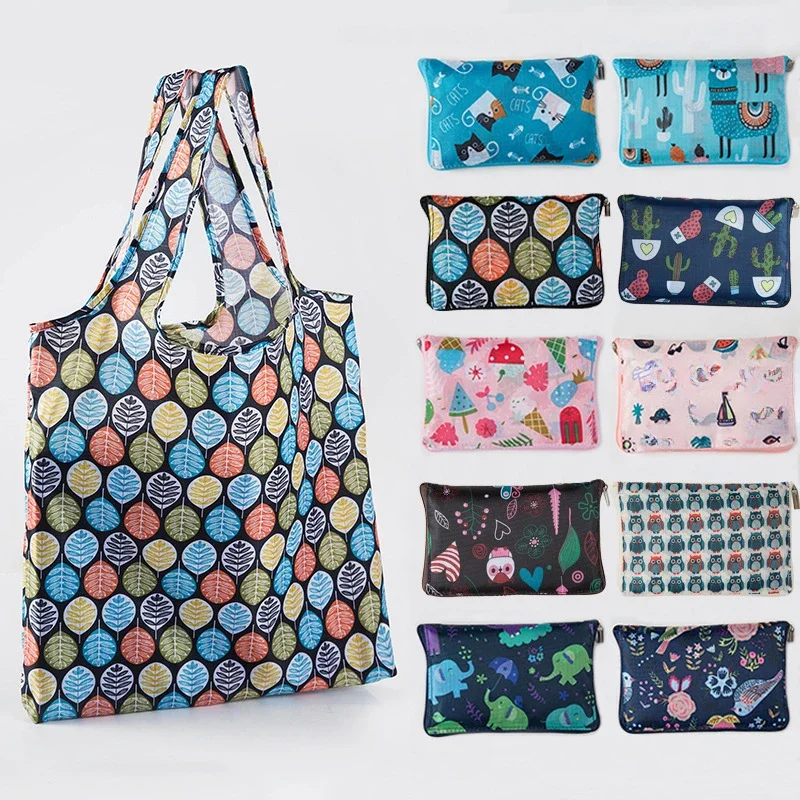 Fashion Eco Friendly Folding Shopping Bag Women's Handbags Waterproof Foldable Reusable Household Tote Bags Storage Bags