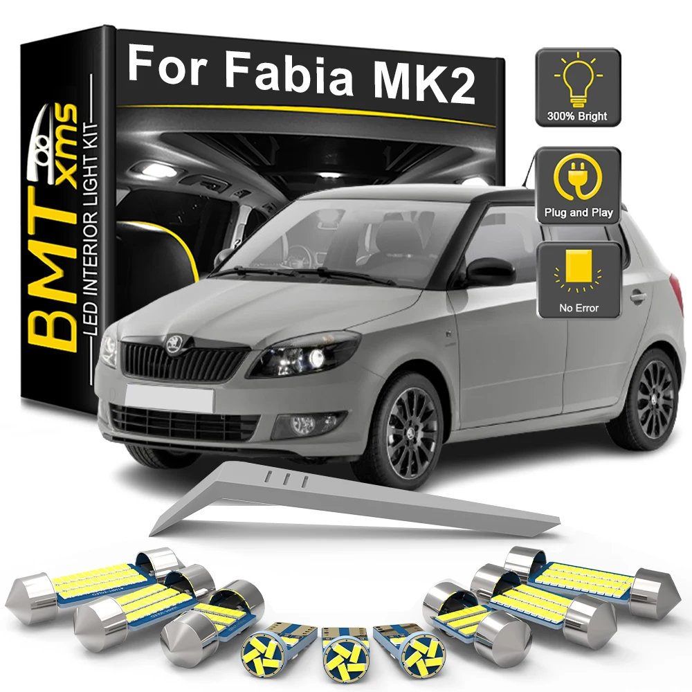 BMTxms LED Interior Light Bulb Kit For Skoda Fabia MK2 5J Hatchback Combi 2008 2009 2010 2011 2012 2013 2014 Car Accessories