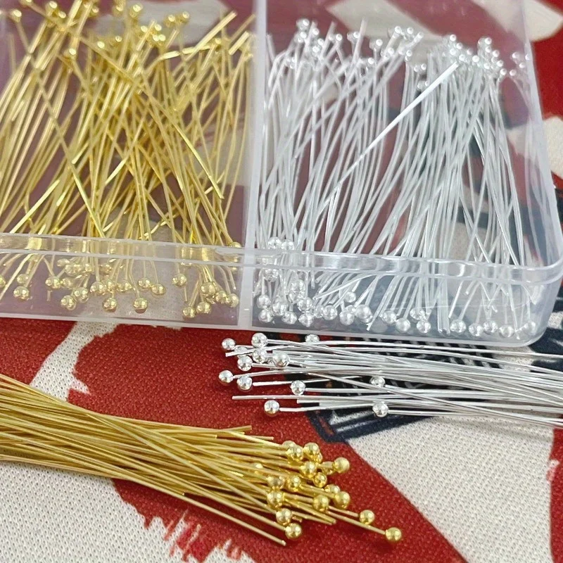 200pcs Copper Ball Pins Assortment Kit 20/30/40/50mm DIY Jewelry Making Supplies, Bead Crafting Parts and Accessories Set for Di
