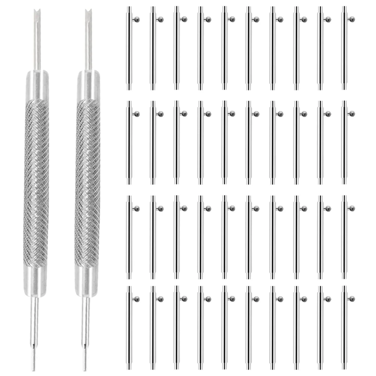 40PCS L 22mm Dia 1.5mm Stainless Steel Quick Release Spring Bars with 2PCS Double Tip Watch Band Remove Tool