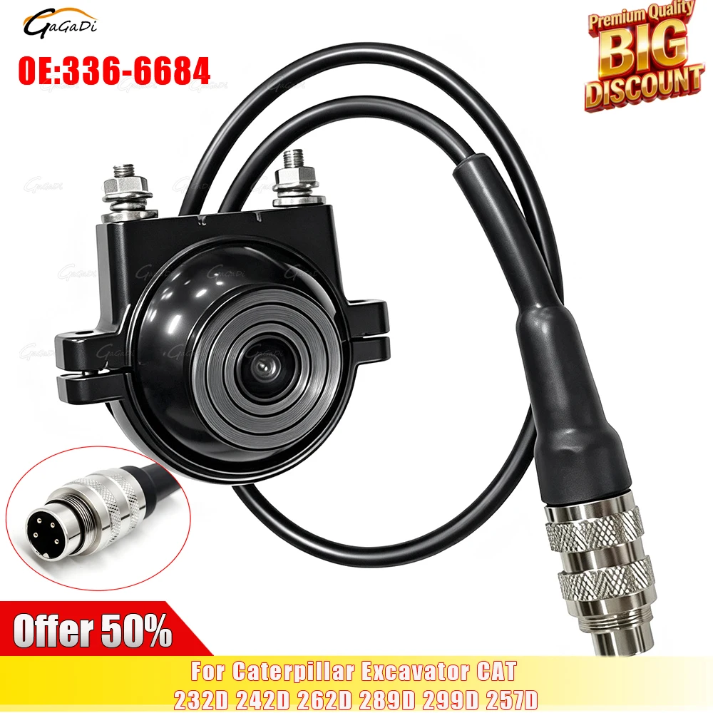 Fit For Caterpillar Excavator CAT 232D 242D 262D 289D 299D 257D Rear Camera Look Backward Camera 336-6684 3366684