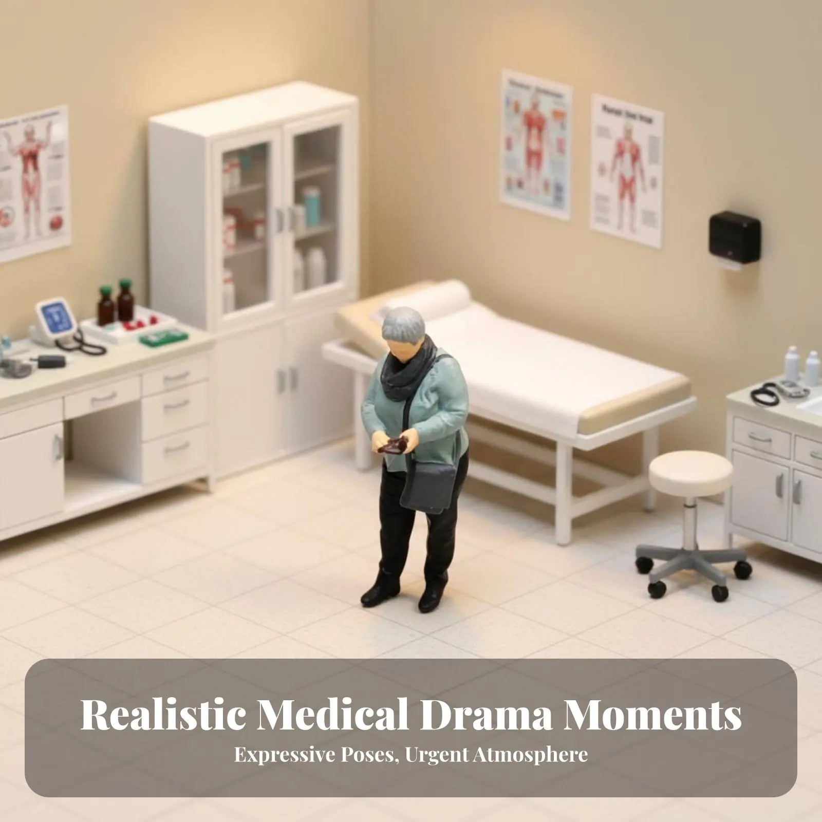 

Фигурка медсестры для санитарно-спасательного отряда, реалистичный дизайн, масштаб 1:64, миниатюрная модель человека, высокодетализированная, для песочниц