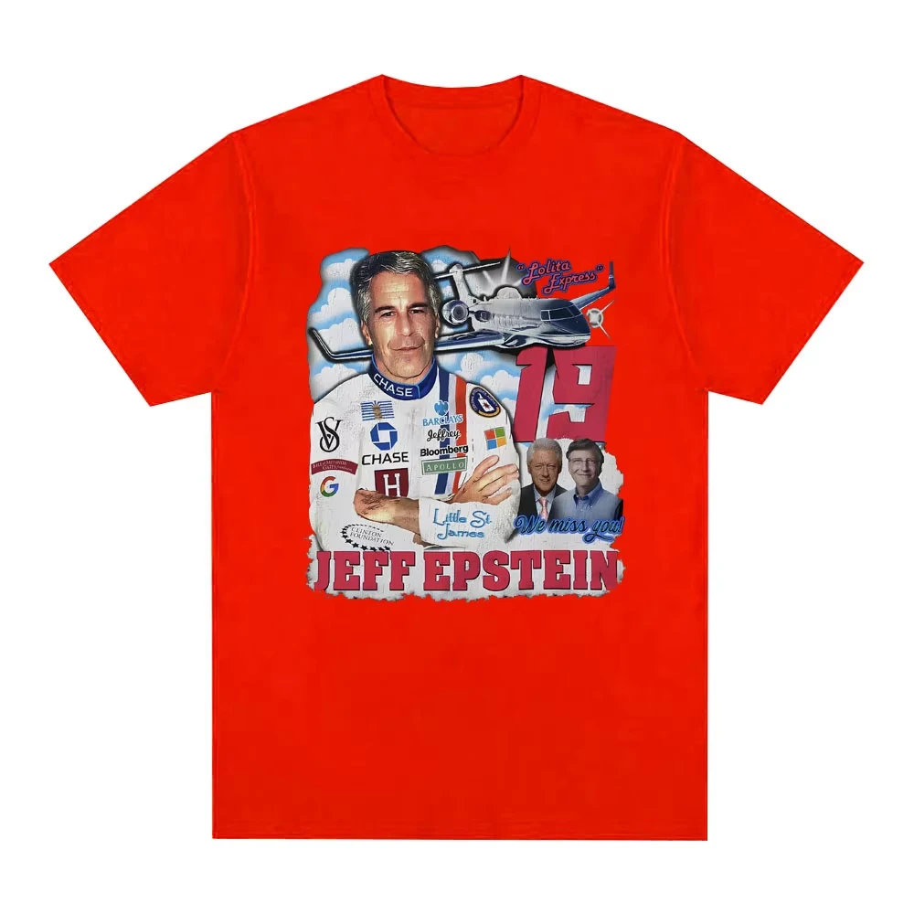 الملابس النسائية أزياء ريترو قصيرة الأكمام تي شيرت القطن عارضة المتضخم تي شيرت الشارع ارتداء جيفري Epstein نمط تي شيرت #3