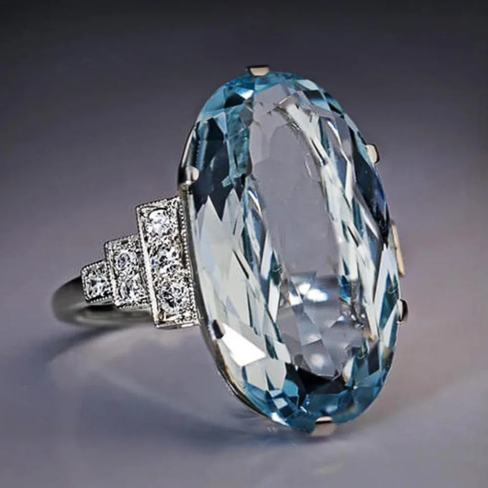 1pcs Charm Ring for Women DIY Design Oval Ring Engagement Wedding Ring Anniversary Gift Jewelry