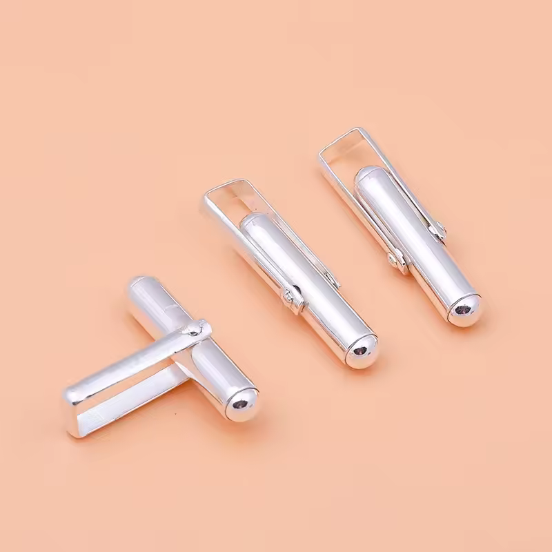 Un par de gemelos de plata de ley S925, accesorios redondos para caballero, gemelos franceses para camisa, material de joyería DIY hecho a mano.
