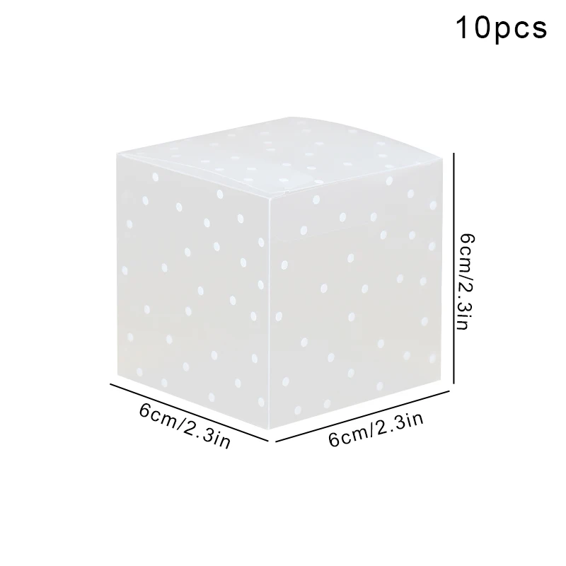 10pcs PVC Square Transparent Frosted Dot Candy Box Chocolate Snacks Sweet Gift Packaging Box Wedding Favor Birthday Party Supply images - 6