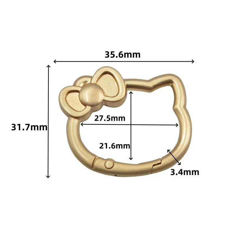 

5pcs Hello Kitty Keychain Painted Bow Cat Spring Buckle Cute Anime Alloy Handmade DIY Hanging Plating Kawaii Women Accessories