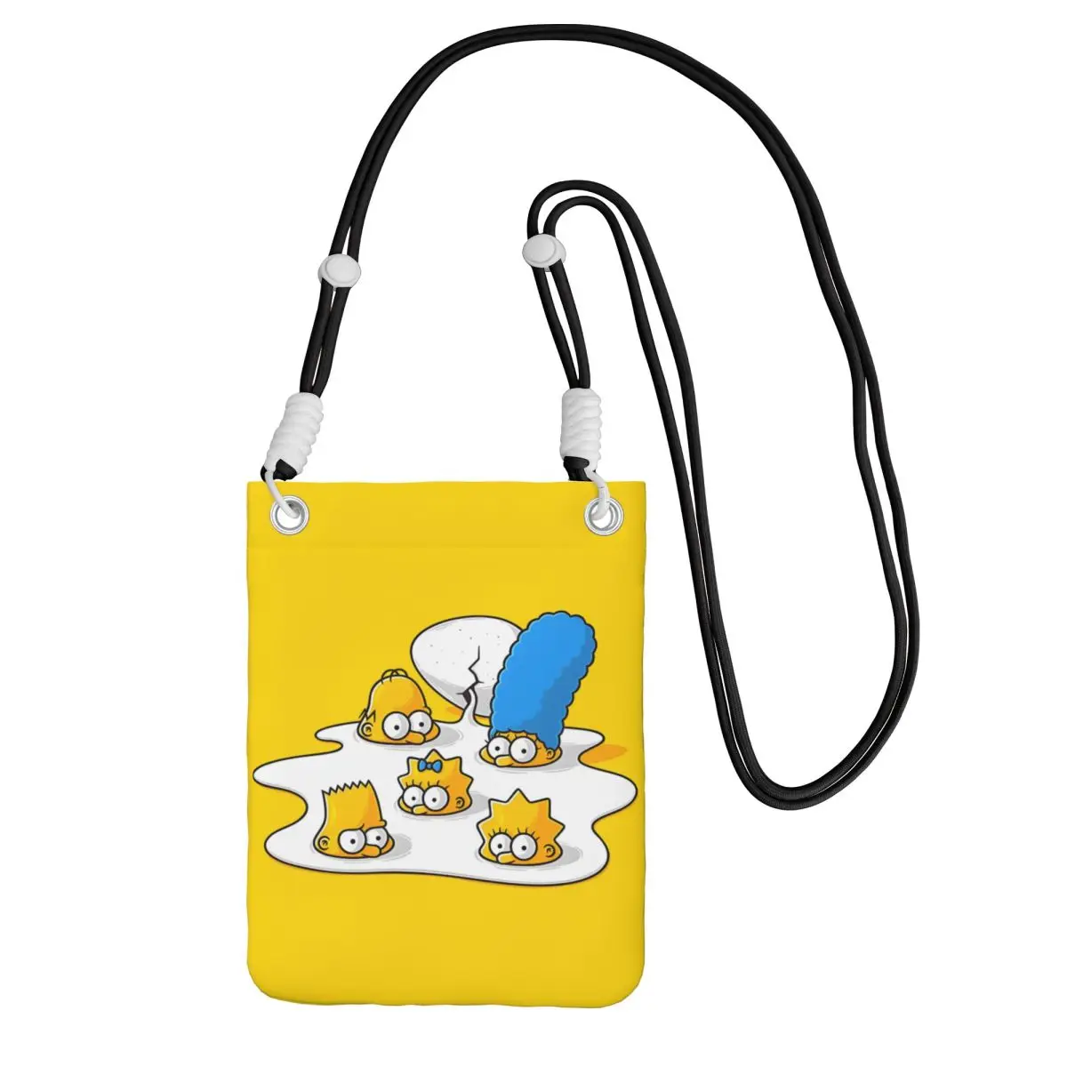 

Custom Casual Simpsons Mobile Phone Bag Men Women Comedy Cartoons Shoulder Crossbody Bag City Walk Detachable Shoulder Strap