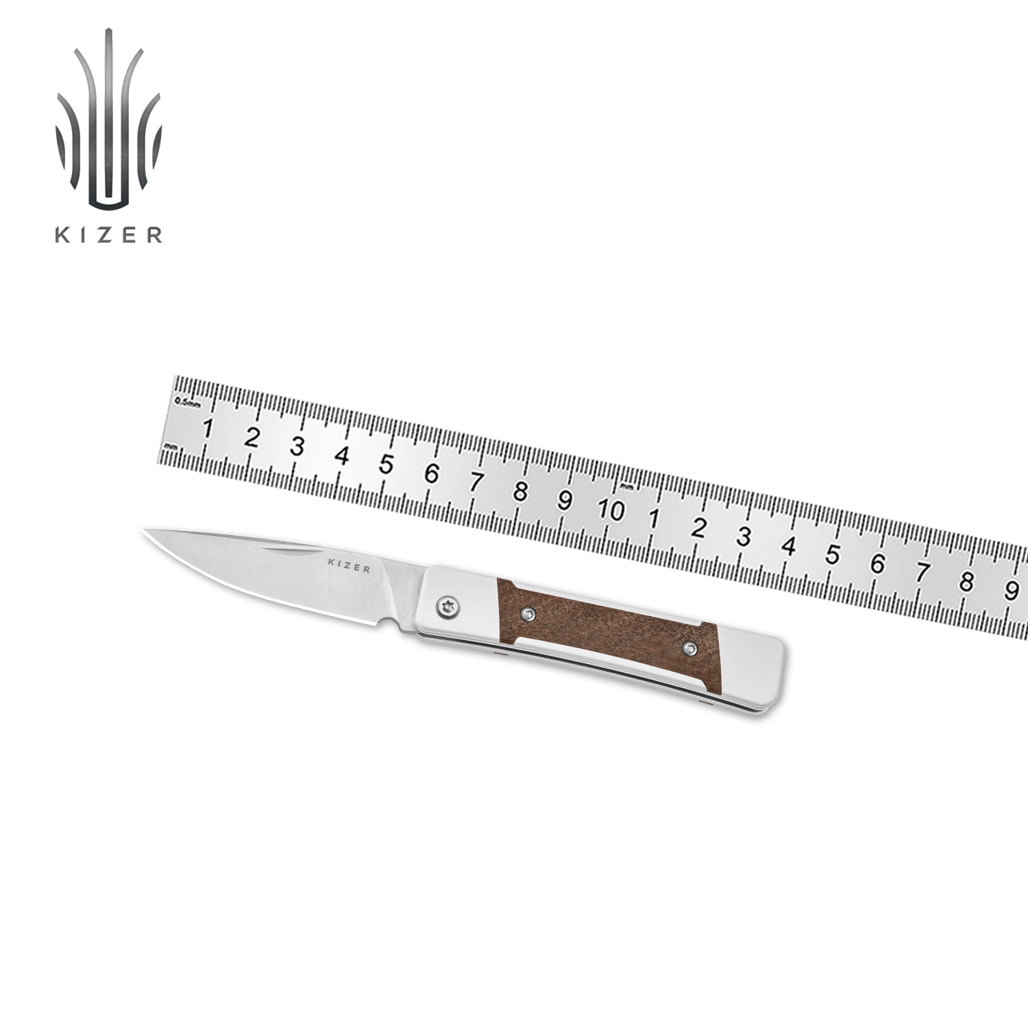 

Kizer Folding Knife Little Grand V2670A1/V2670A2 Aluminum & Mkuruti Wood/G10 & Micarta Handle With Nitro V Steel Outdoor Knives
