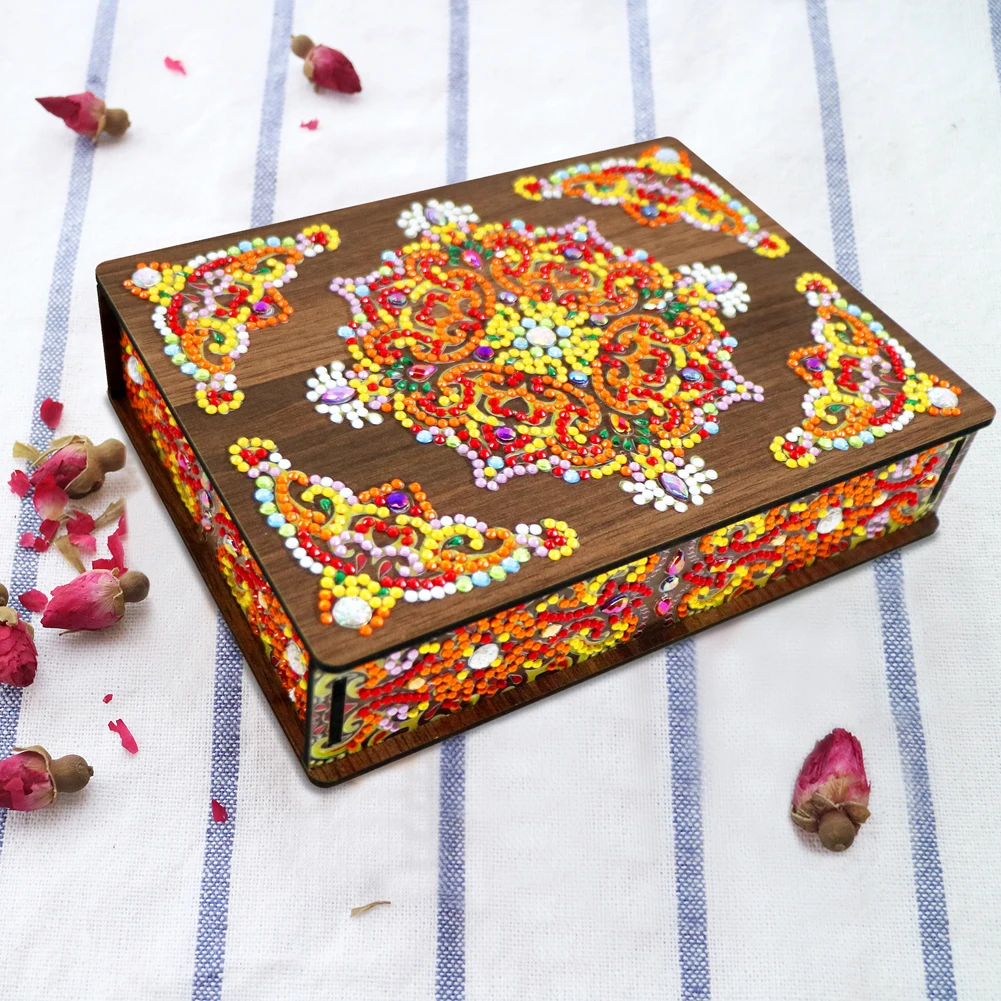 

Classic Mandala Diamond Painting Jewelry Storage Box DIY Special Shaped Drill