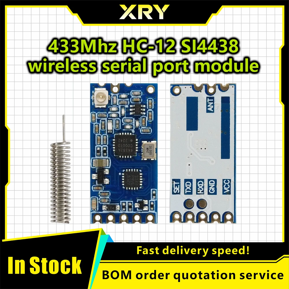 XRY Wireless serial port remote module, HC-12, SI4438/4463, SI4463433MHz, 1000M to replace Bluetooth