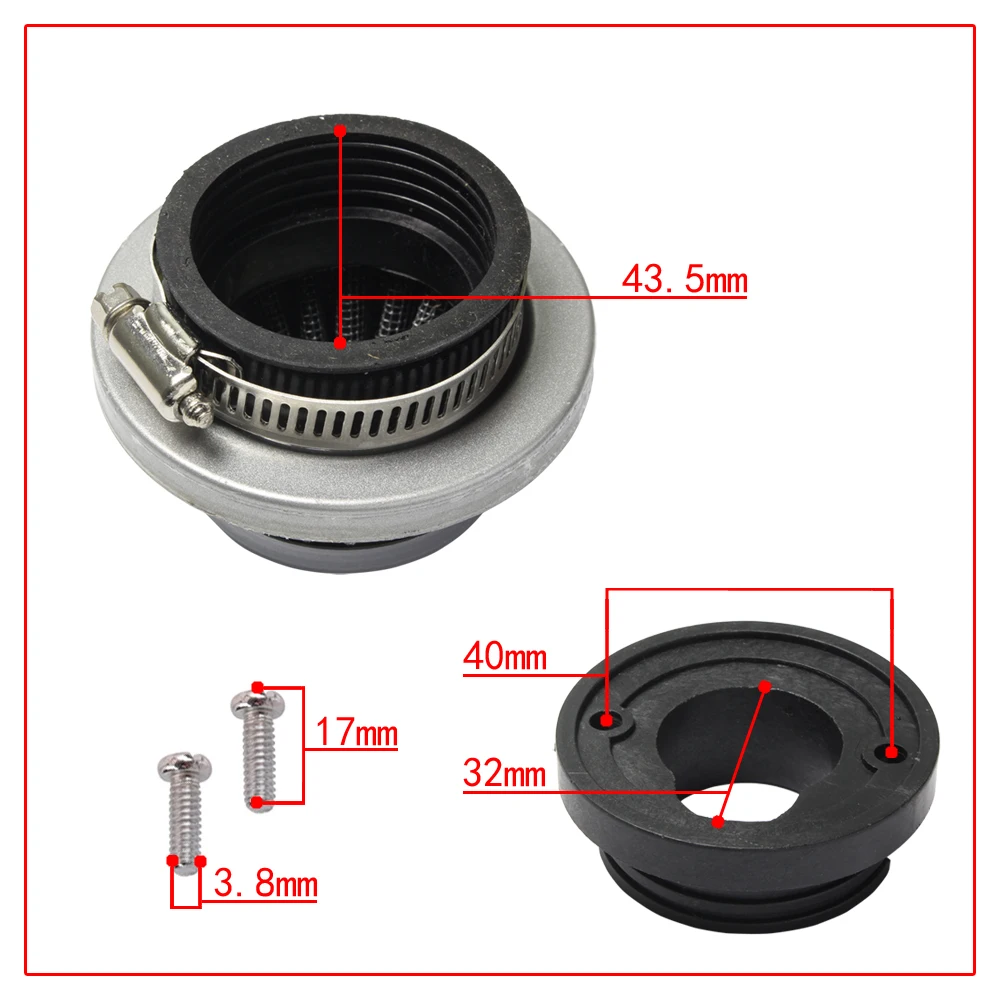 Pilzkopf filter 47cc 49cc für 2-Takt Mini Dirt Bike ATV Quad Aluminium Luftfilter Set