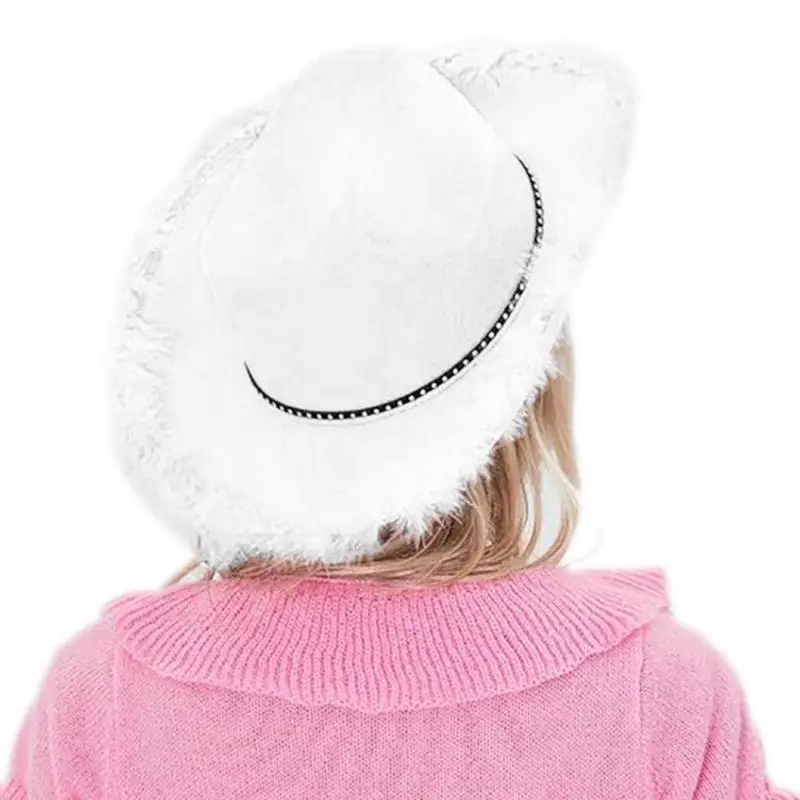 

652F Furry Cowboy Hat Knight Hat Disco Versatile for Street Photography