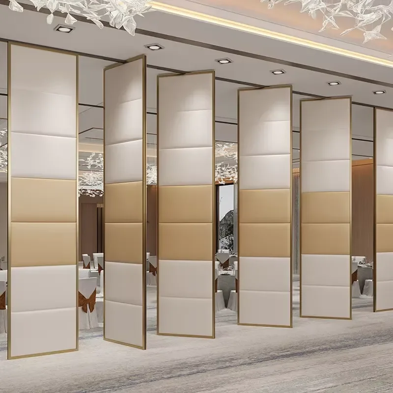 Softcover Finish Sound Proof Collapsable Movable Wall Folding Operable Wall Partition for Banquet Hotel Aluminum Structure
