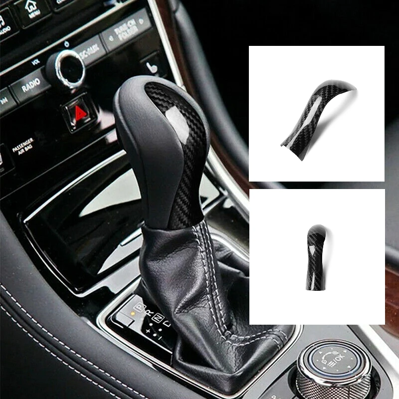 

Автомобильная ручка переключения передач, декоративная крышка для Infiniti Q50 2014 2015 2016 2017, углеродное волокно, ручка переключения передач, декоративная оболочка