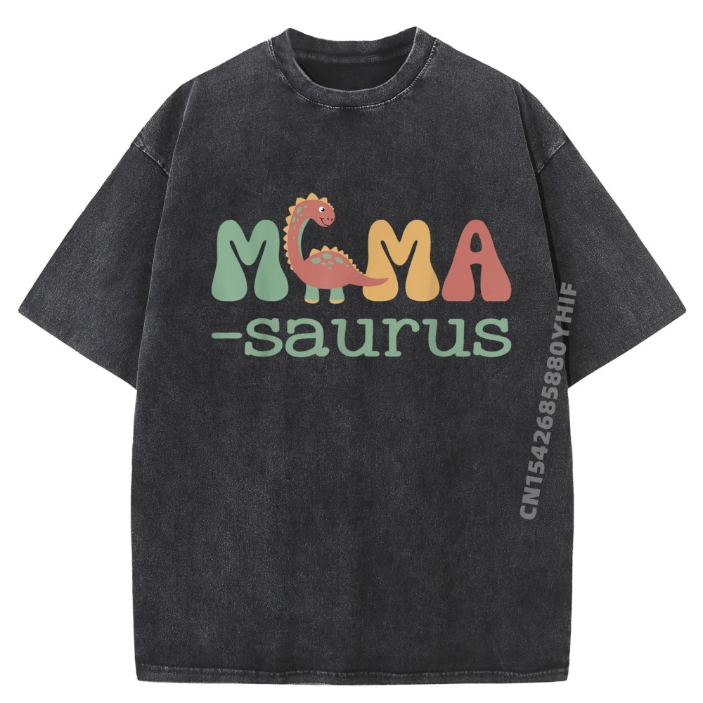 

Mamasaurus T Rex Dinosaur Mama Saurus Family Matching Retro Vintage T Shirt Men Men Harajuku Washed Tshirts