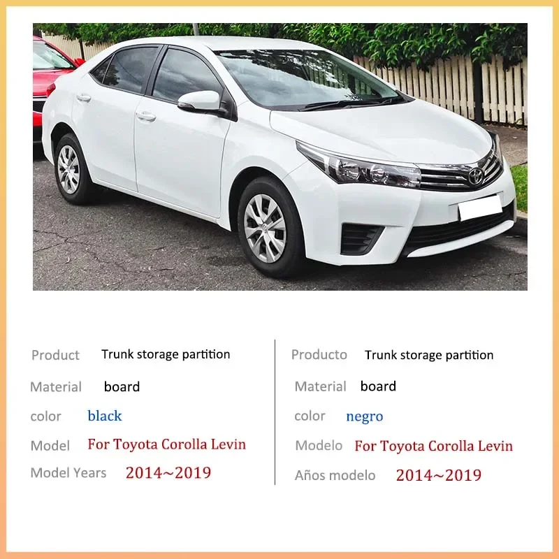 For Toyota Corolla Levin E170 2014~2019 2015 Organizer Trunk Side Partition Trunk Interior Storage Box Parts