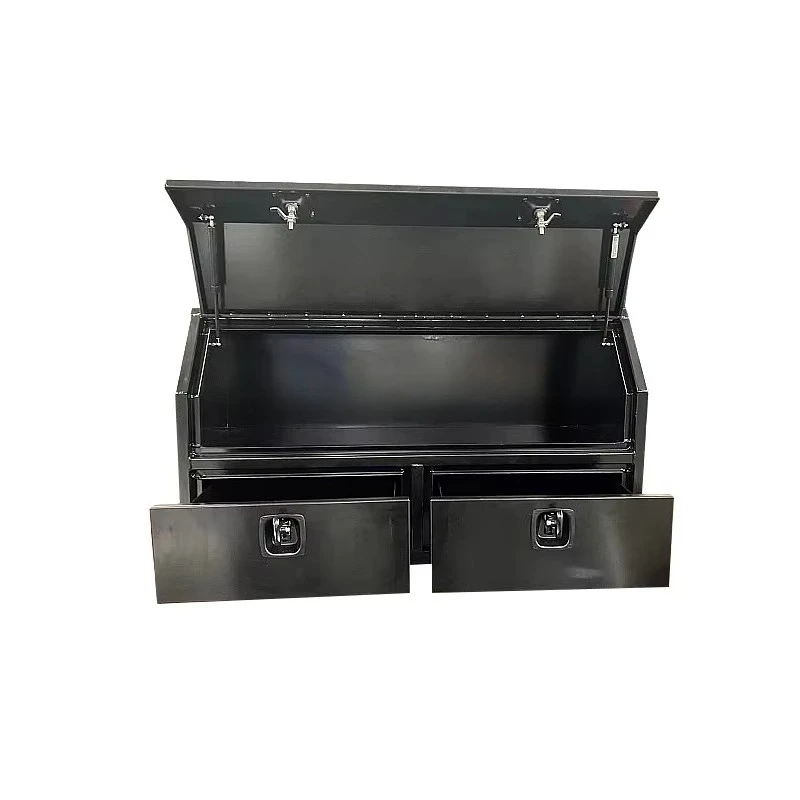 Caja de almacenamiento para camiones completamente abierta con cajones, caja de herramientas para remolque de camioneta, caja de herramientas de aleación de aluminio