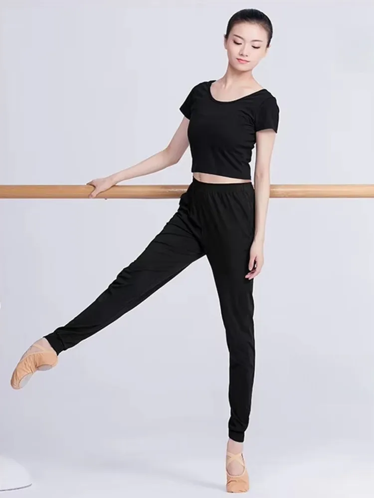 Adult High Waist Slim Fit Dance Pants – Solid Color Performance Leggings for Ballet Rehearsals and Stage Costumes Trousers