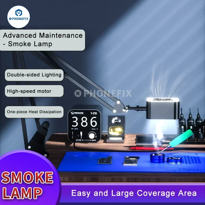 Mechanic Smoke Lamp Cooling Fan With Adjustable Bracket Fast Heat Dissipation Ventilation Tools for Mobile Phone Motherboard