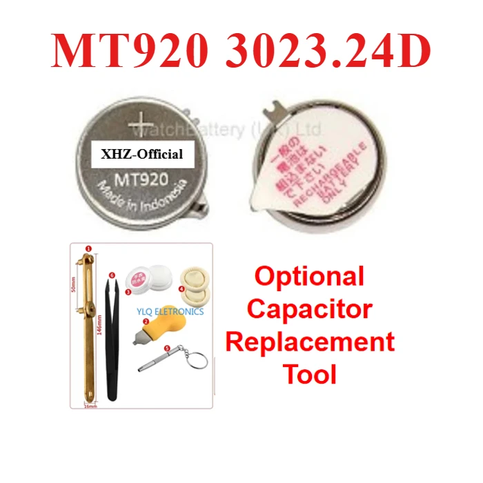 1pcs 3023 24D MT920 3023.24D 3023-24D for Seiko Watch Kinetic Energy Rechargeable Battery V192 V194 V195 V198 EFB-503SBD