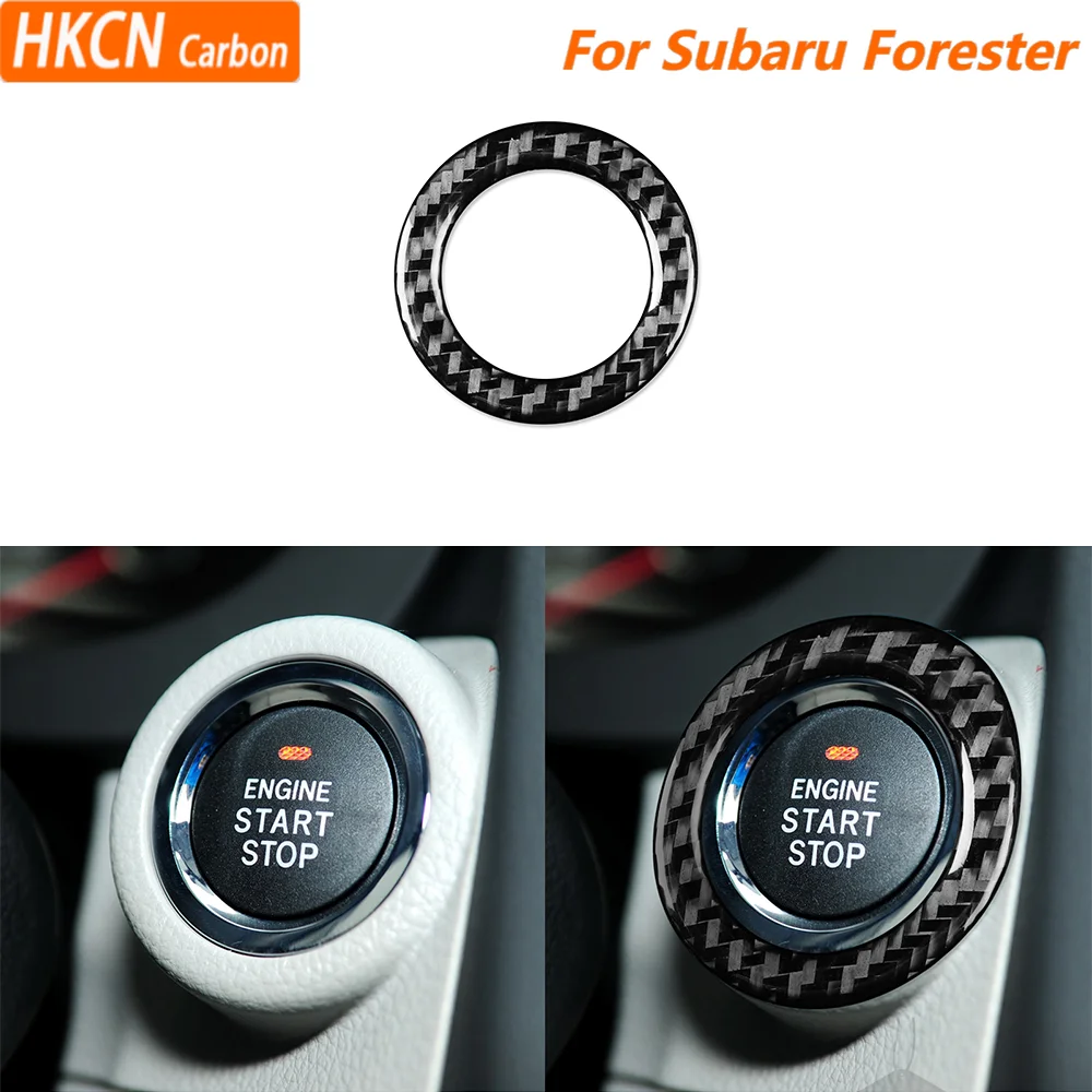 

For Subaru Forester 2013—2018 Car Accessories Carbon Fiber Interior Engine Igniton Button Ring Cover Trim Sticker Modification