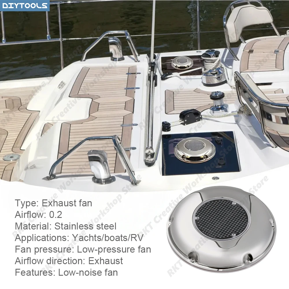 Ventilation Equipment Solar Exhaust Fans Exhaust Stainless Steel Luxury Yachts RV Bathroom Solar-Powered Ideal For Boats Pet Roo
