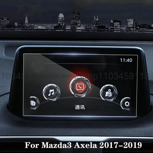Imagen 1 del producto Protector de pantalla de vidrio templado para coche, película de pantalla de navegación GPS, interior, antiarañazos, para Mazda 3 Axela 2017 2018