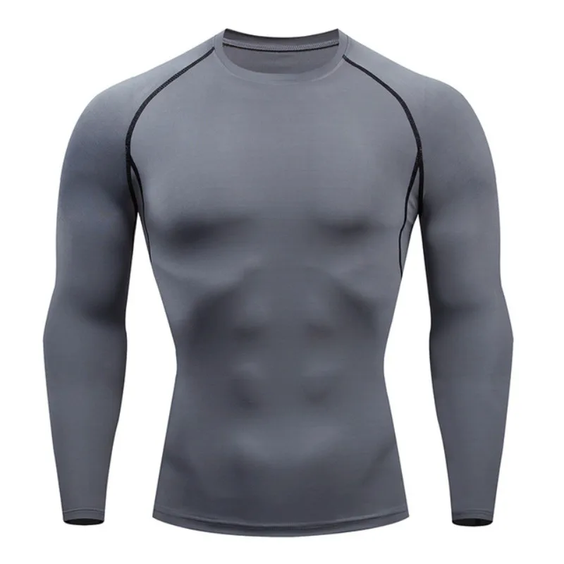 

Men Sport T Shirt Fitness Running Shirt Quick Dry Long Sleeve Compression Tops Tee Workout Training Sport Gym Shirt Rashgard Men