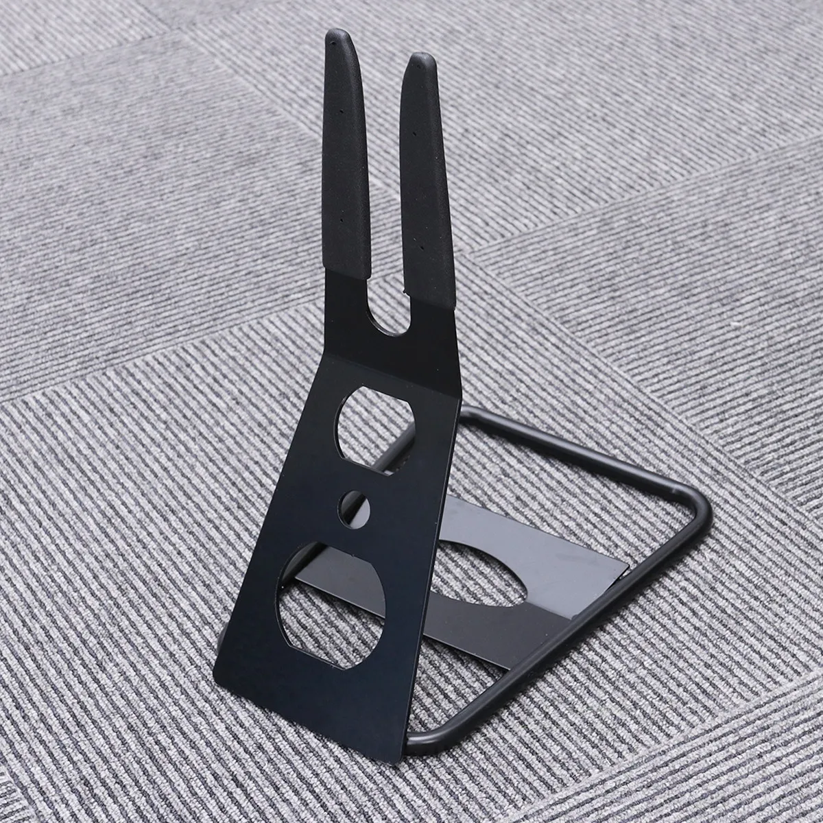 

Double Rod Metal Bike Floor Parking Rack Folding Design Lightweight Sturdy Mountain Bike Display Repair Stand Portable Black