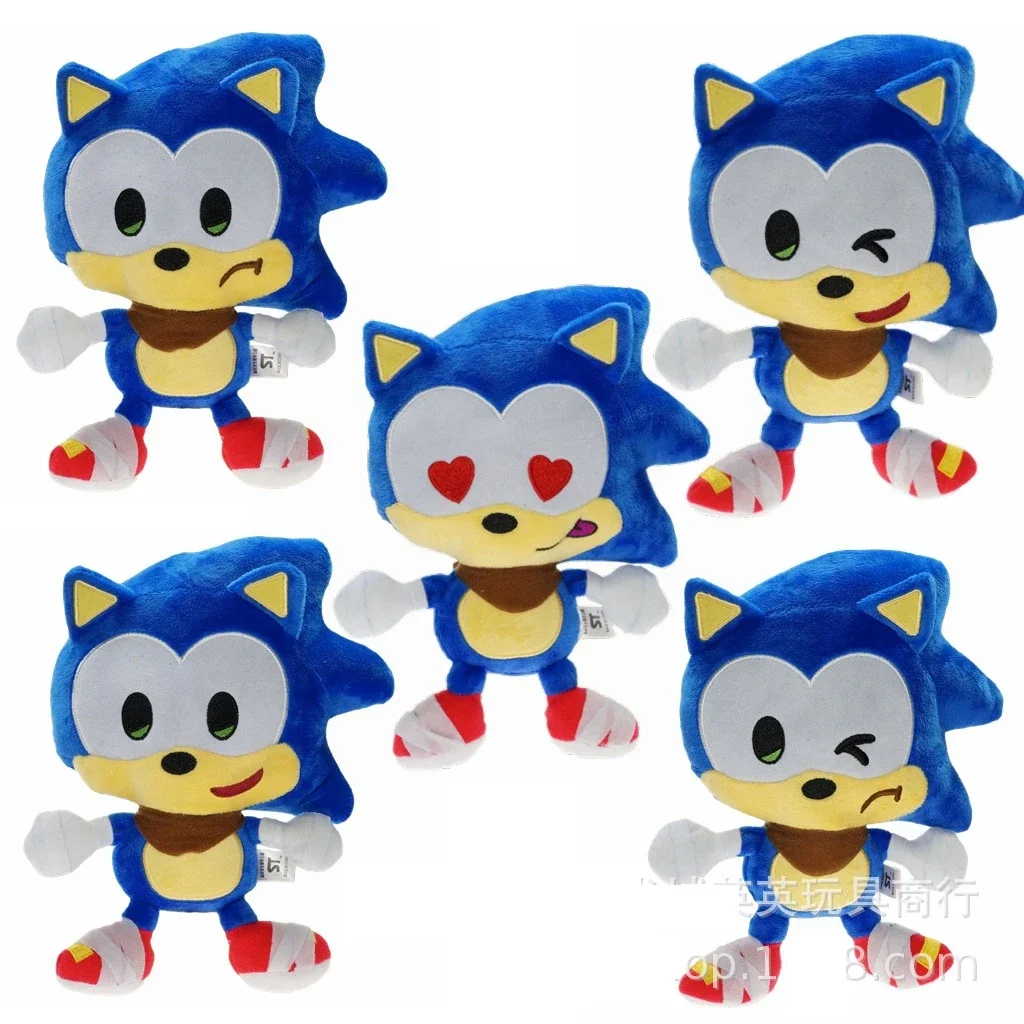 Peluche de Sonic de 23 cm, Lindo Juguete de Peluche de Erizo de Dibujos Animados, Muñeco de Peluche de Algodón PP, Regalo de Cumpleaños para Niños y Niñas