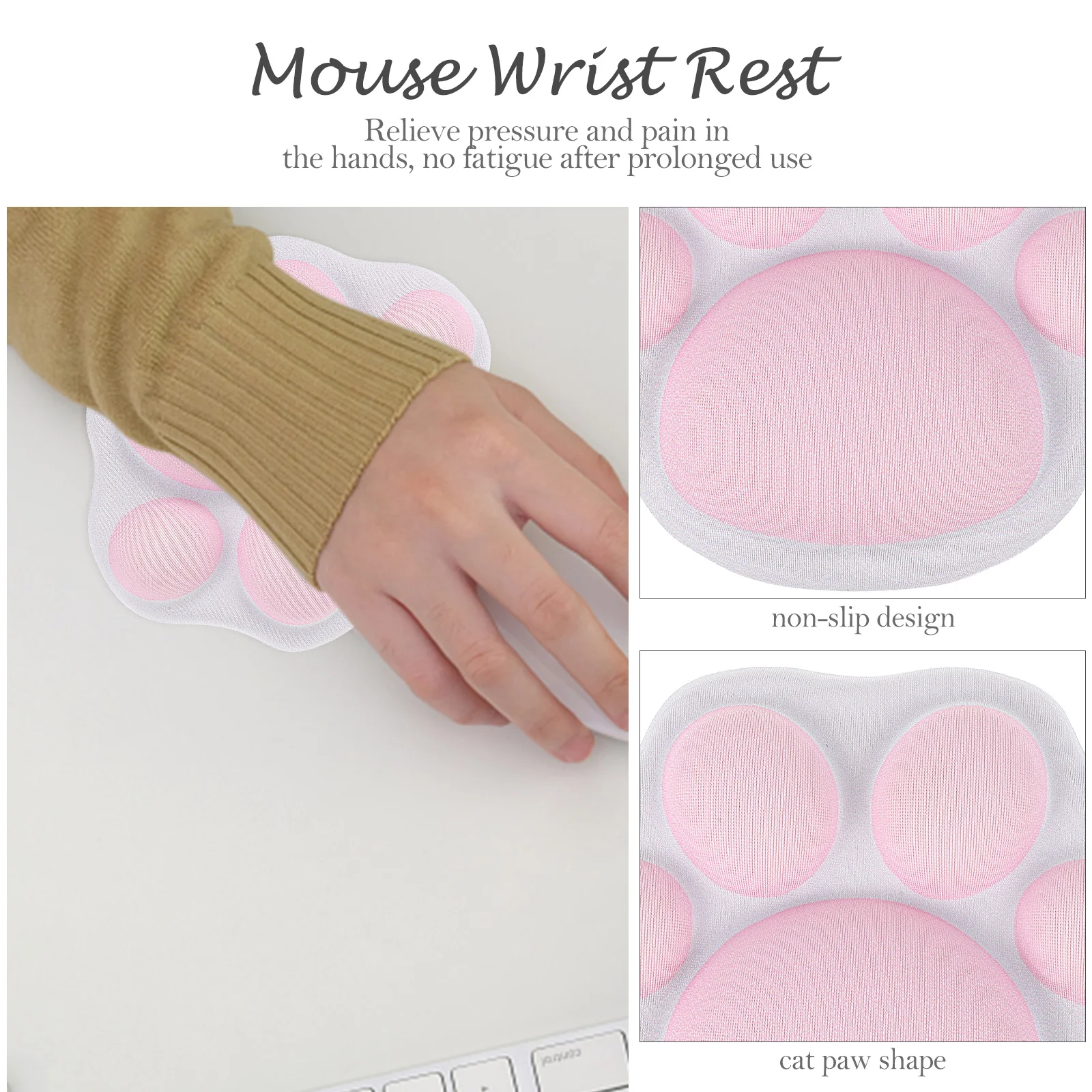 

Soft Silicone Mouse Wrist Rest Cat Paw Design Comfortable Support Pad for Home Office Computer Comfortable Mouse Wrist Rest