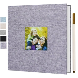 DIY linen scrapbook small photo album with self-adhesive pages, capable of holding 4x6 and 2x3 pictures, equipped with picture d