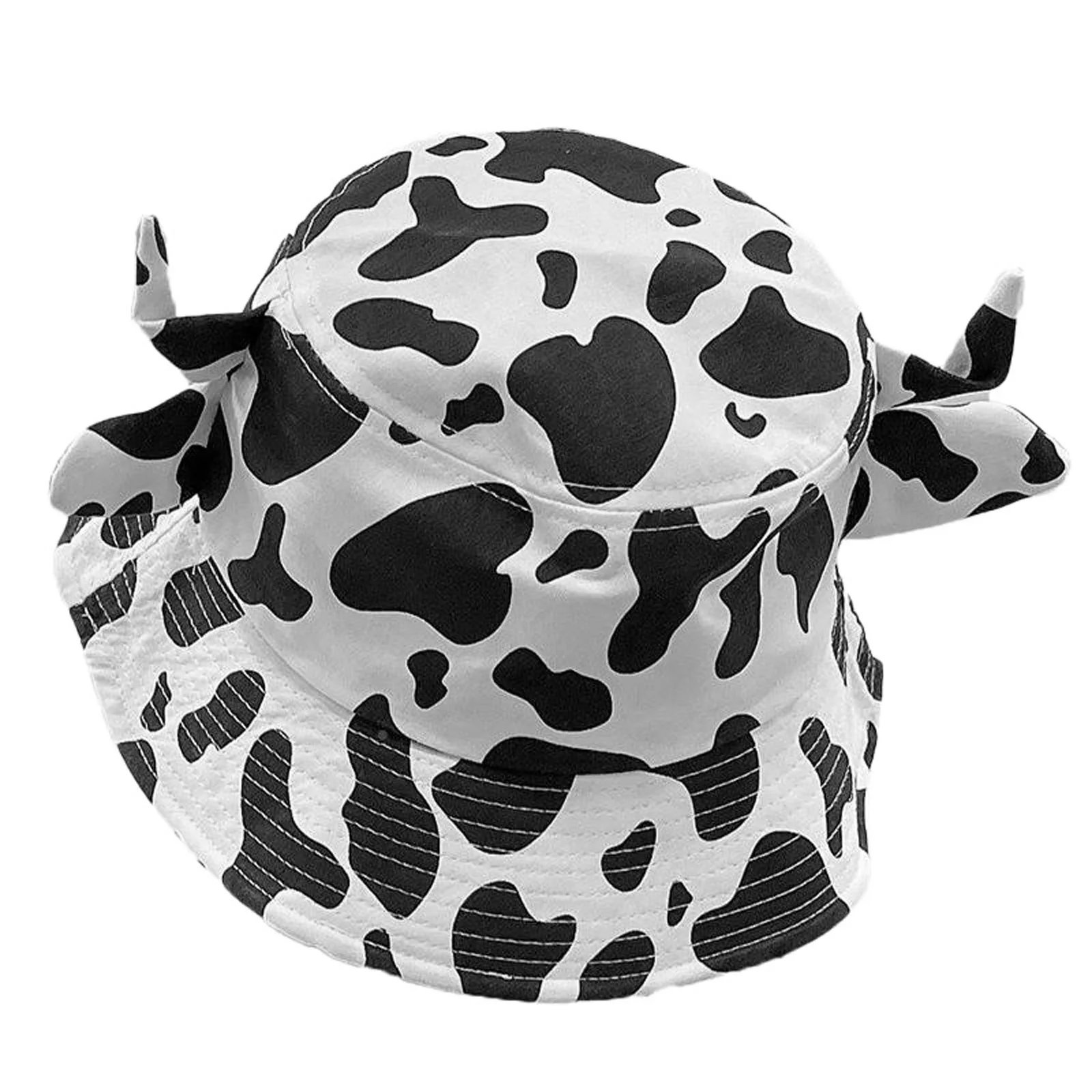 

1Pcs Cow Prints Fisherman Cap Cotton Bucket Hat Wide Brim Summer Beach Sunshade Hat Uv Protection Lightweight Casual