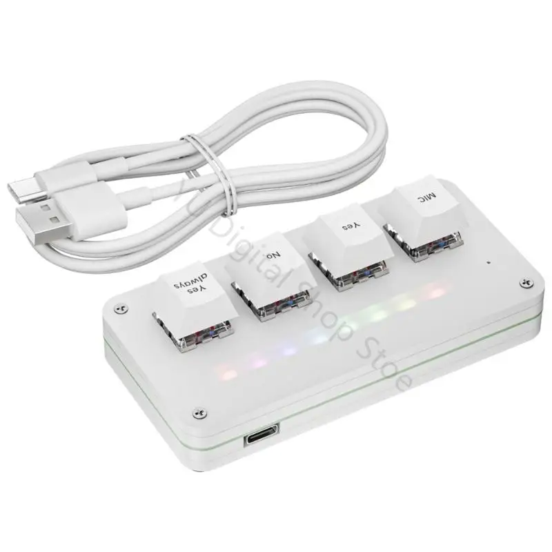 96BA Small Desktop Keypad with 4 Button Programming for Voice Input Mini Keyboard