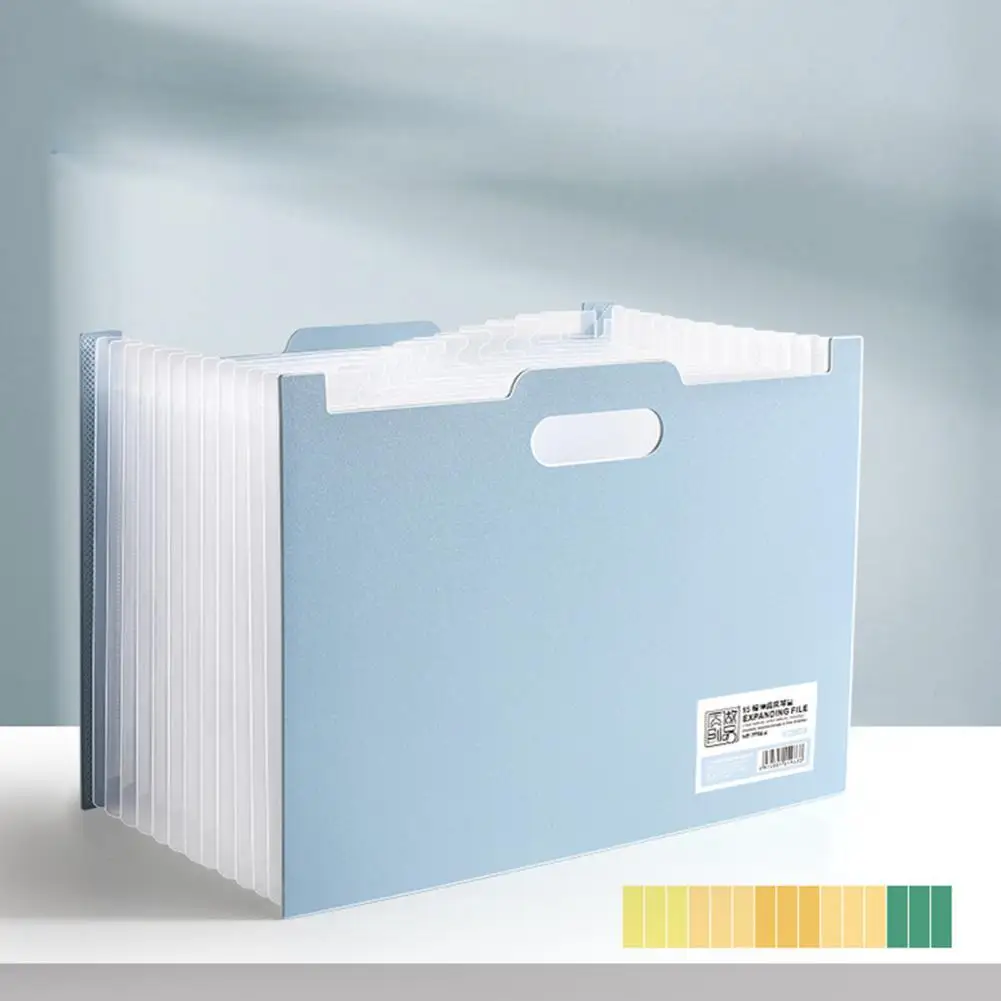 กระเป๋าทรงหีบเพลงแนวตั้งมีรหัสสีแฟ้มซองแนวตั้งมี13ใบสำหรับบ้านสำหรับจดหมาย/A4เพื่อประสิทธิภาพ