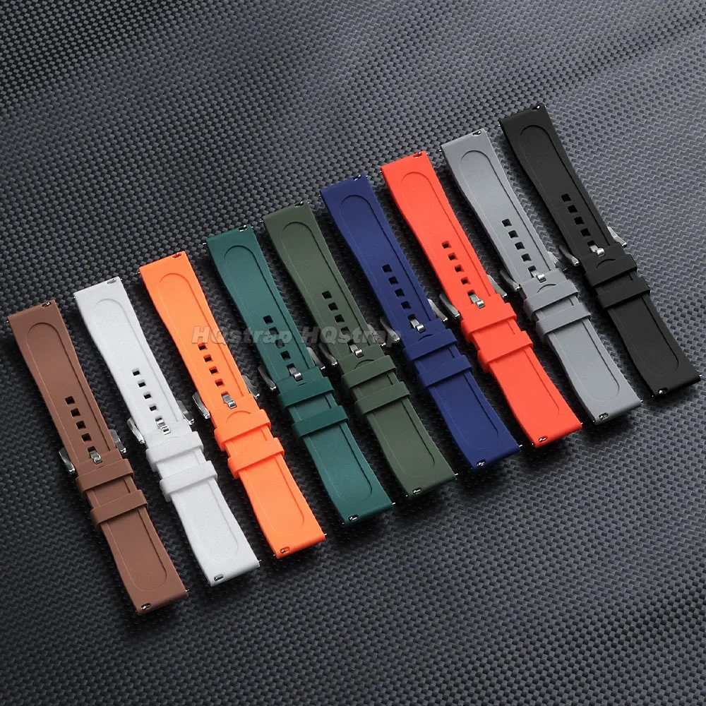 20mm 22mm Silicone Watch Band for Seiko Universal Wristband Waterproof Sports Rubber Strap Quick Release Replacement Bracelet