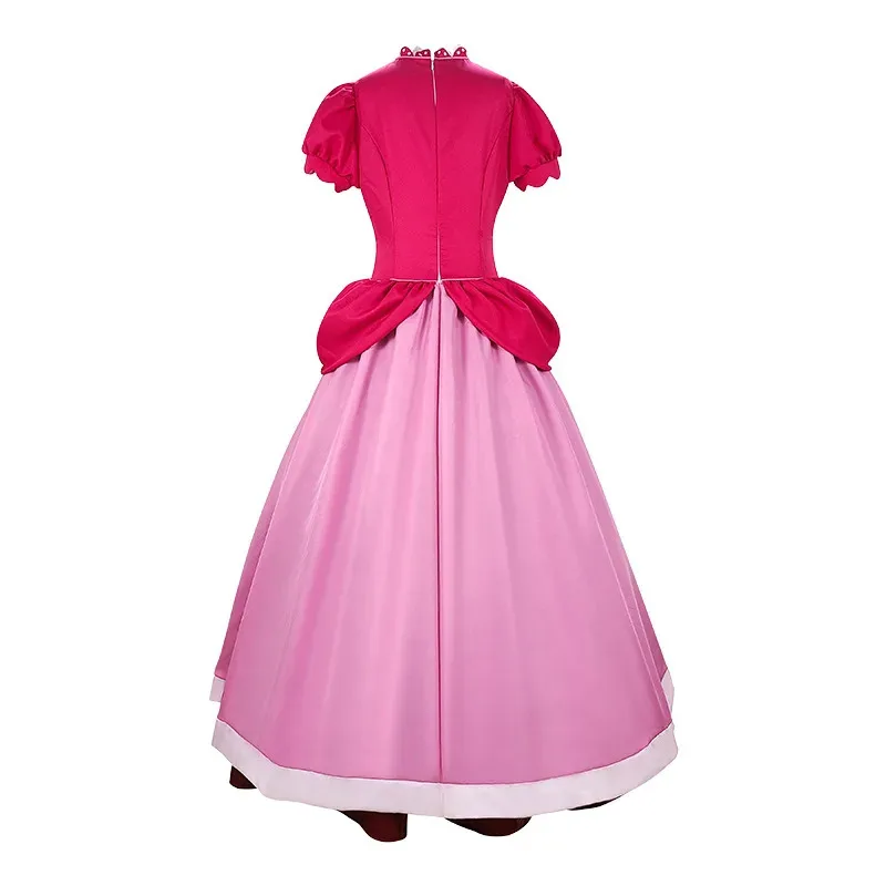Juego princesa Peach Cosplay disfraces vestido rosa uniforme Halloween carnaval traje para mujeres niñas