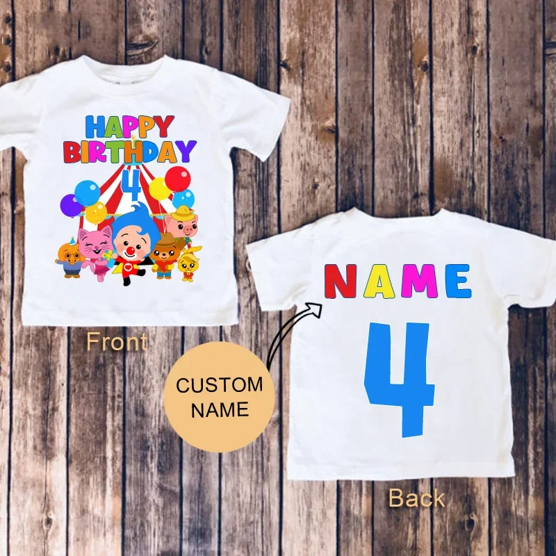 Plim Birthday TShirt Girl Shirts Party Shirt for Kids Personalized Name Shirt Toddler Baby Gift 3 1st Clothes Boy Tee Girl Shirt