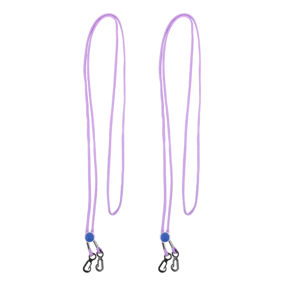 

2 Pcs Key Shackle Glove Lanyard Winter Mitten Lanyards Buckle Nylon Clips Purple Rope Baby