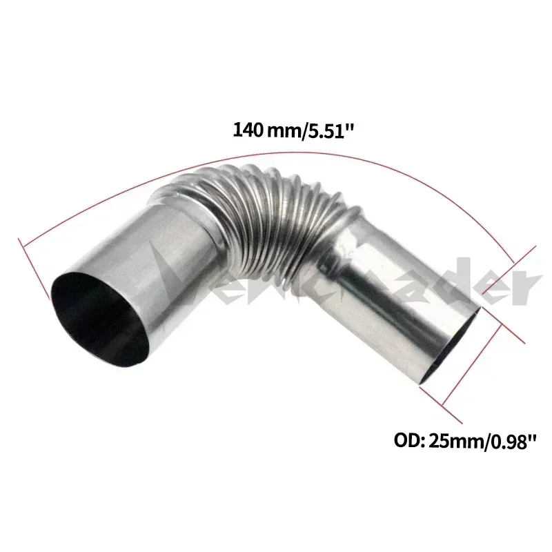 15cm/20cm Car Auto Air Parking Heater Exhaust Pipe 2 Clamps Fuel Tank Exhaust Hose Tube Elbow Connectorfor Diesel Heater