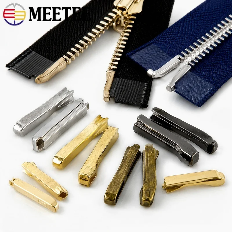 50/100sets 3#5#8#10# Metal Zipper Stopper Double Open Latch Two-Way Plug End Lock for Bag Jacket Repair Kit Fastener Accessory